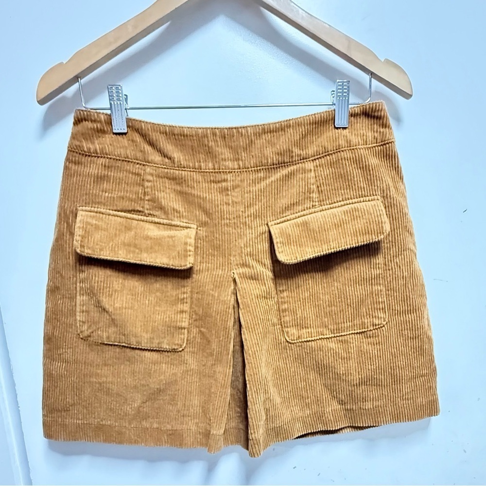 BDG Camel Corduroy Cargo Skirt